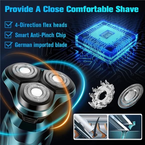 Electric Razor for Men Shavers for Men Electric Razor, 4 in 1 Dry Wet Waterproof - Picture 5 of 6